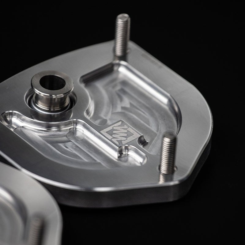 Suspension Secrets Front Camber Caster Plate Top Mounts - Porsche 718 Spyder RS - Evolve Automotive