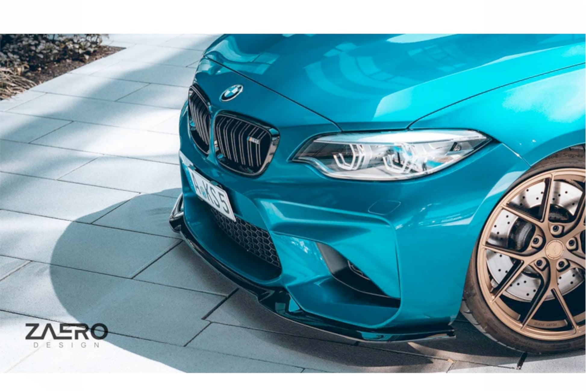 Zaero EVO - S Gloss Black Front Splitter - BMW F87 M2 (2015 - 2018) - Evolve Automotive