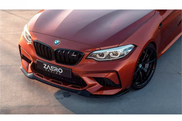 Zaero EVO - S Gloss Black Front Splitter - BMW F87 M2 Competition (2018 - 2021) - Evolve Automotive