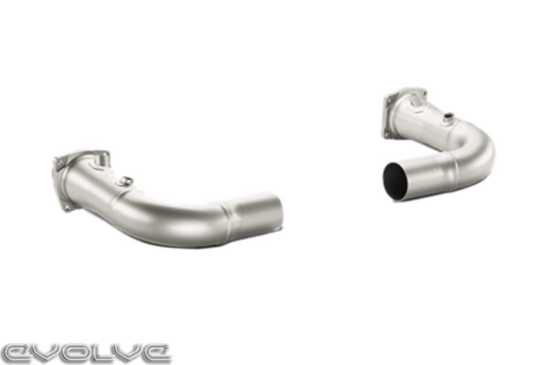 Akrapovic Link Pipe Set Without Cats (Titanium) - Porsche 911 (991) Turbo | Turbo S - Evolve Automotive